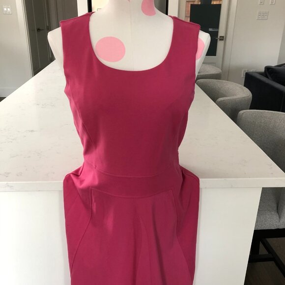 Brooks Brothers Sleeveless Scoop Neck A-Line/Full Lined Midi Dress Pink Size 8 - Picture 2 of 16